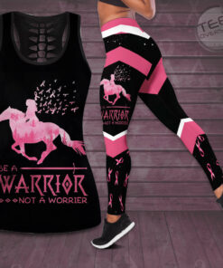 Be A Warrior Not A Worrier Breast Cancer Awareness 3D Hollow Tank Top Leggings