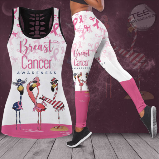 Breast Cancer Awareness 3D Hollow Tank Top Leggings BCAS034