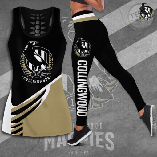 Collingwood Magpies Tank Top Leggings set OVS091123S4