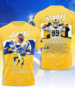 Aaron Donald X Los Angeles Rams Yellow T shirt OVS0424ZO