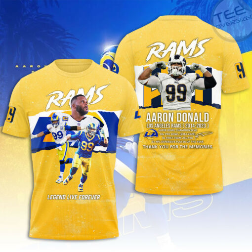 Aaron Donald X Los Angeles Rams Yellow T shirt OVS0424ZO