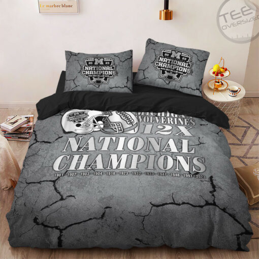 Michigan Wolverines Football bedding set duvet cover pillow shams OVS0524SR