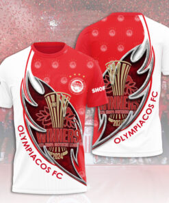 Olympiacos FC Red White T shirt OVS0724J