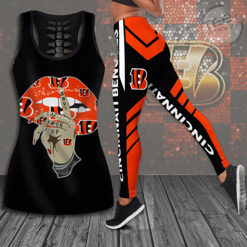 Cincinnati Bengals Hollow Tank Top Leggings 01