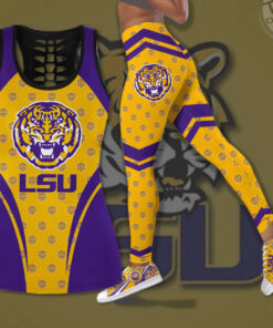 Lsu Tigers Hollow Tank Top Leggings 01