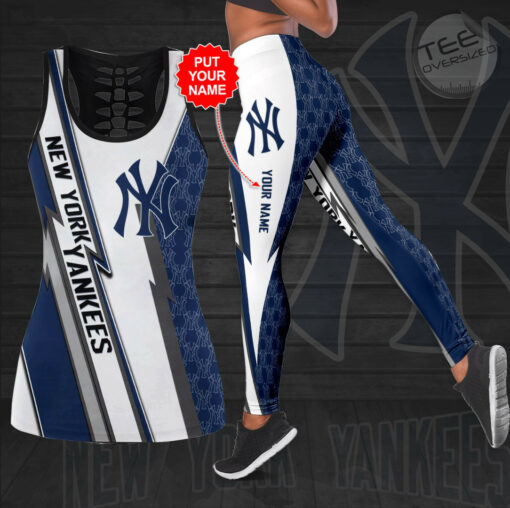 New York Yankees Hollow Tank Top Leggings 01