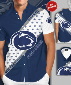 Penn State Nittany Lions 3D Short Sleeve Dress Shirt 02