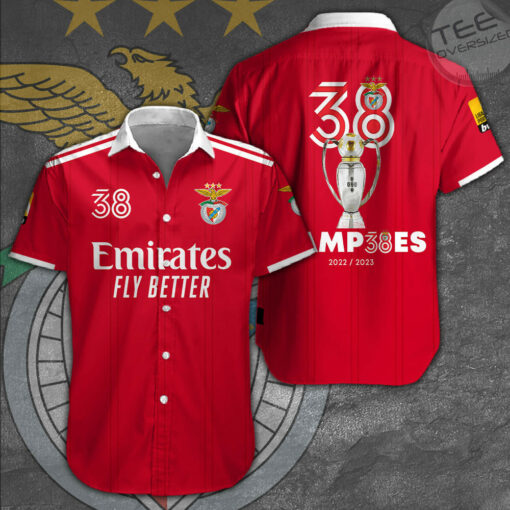 Sl Benfica short sleeve dress shirts OVS19723S2