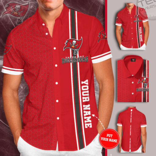 Tampa Bay Buccaneers 3D Short Sleeve Dress Shirt 01