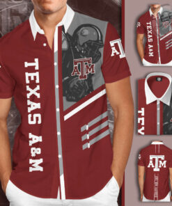 Texas AM Aggies 3D Short Sleeve Dress Shirt 01