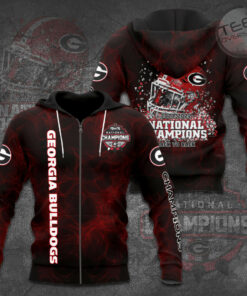 The best Georgia Bulldogs 3D zip hoodie 04