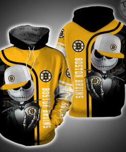 boston bruins and jack skellington 3d hoodie