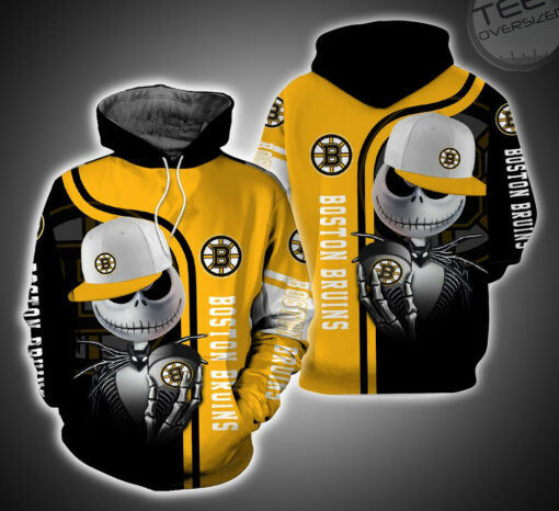 boston bruins and jack skellington 3d hoodie