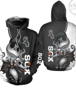 chicago white sox jack skellington and zero 3d hoodie