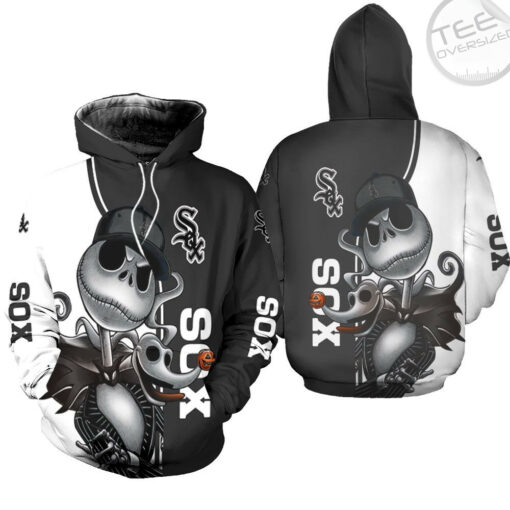 chicago white sox jack skellington and zero 3d hoodie