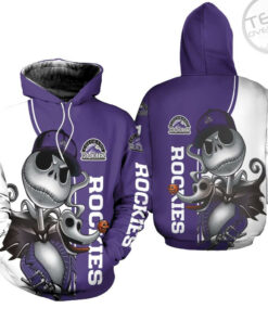 colorado rockies jack skellington and zero 3d hoodie