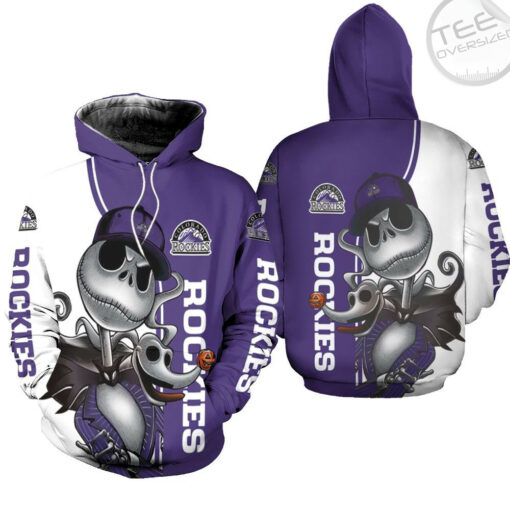 colorado rockies jack skellington and zero 3d hoodie