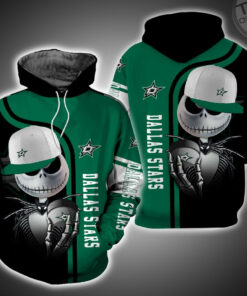 dallas stars and jack skellington 3d hoodie