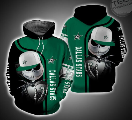 dallas stars and jack skellington 3d hoodie