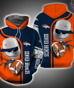 denver broncos and jack skellington 3d hoodie