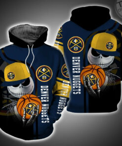 denver nuggets and jack skellington 3d hoodie