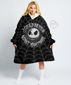 im your nightmare jack skellington faces oversize fleece hoodie blanket