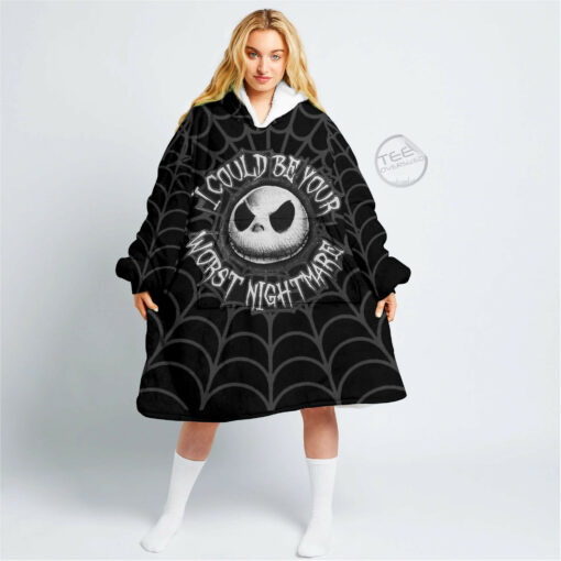 im your nightmare jack skellington faces oversize fleece hoodie blanket