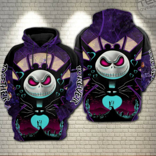 jack skellington and sally menwomen all over print hoodie