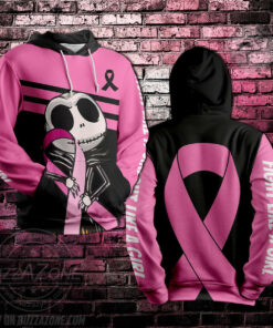 jack skellington breast cancer 3d hoodie