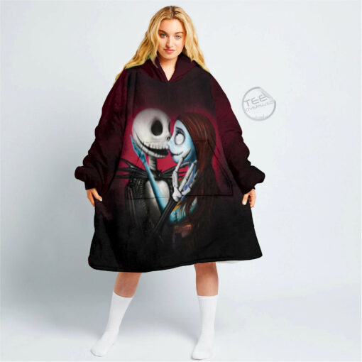 jack skellington sally true love never die oversize fleece hoodie blanket