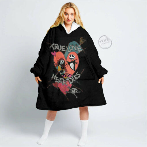 jack skellington sally true love never die oversize fleece hoodie blanket s1