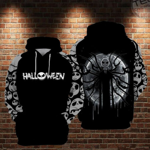 jack skellington slender man black hoodie