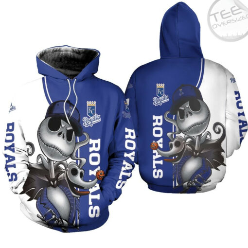 kansas city royals jack skellington and zero 3d hoodie