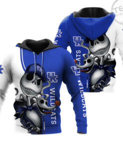 kentucky wildcats jack skellington and zero 3d hoodie