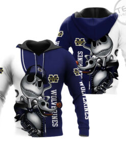 michigan wolverines jack skellington and zero 3d hoodie