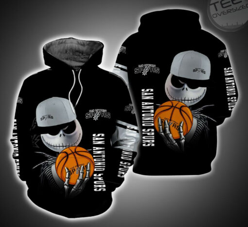 san antonio spurs and jack skellington 3d hoodie