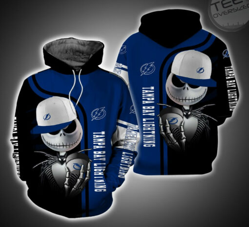 tampa bay lightning and jack skellington 3d hoodie