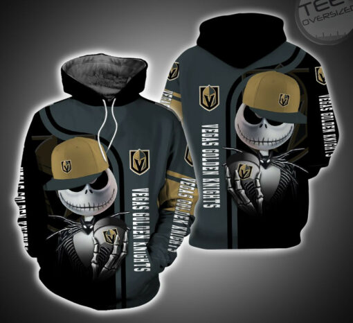 vegas golden knights and jack skellington 3d hoodie